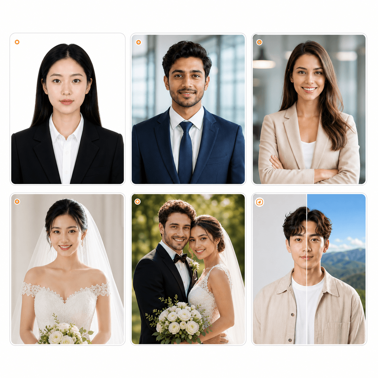 Grid of AiPix photo generation examples
